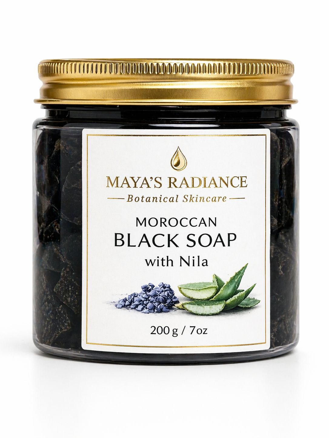 Moroccan Black Soap with Nila - 200g / 7 oz